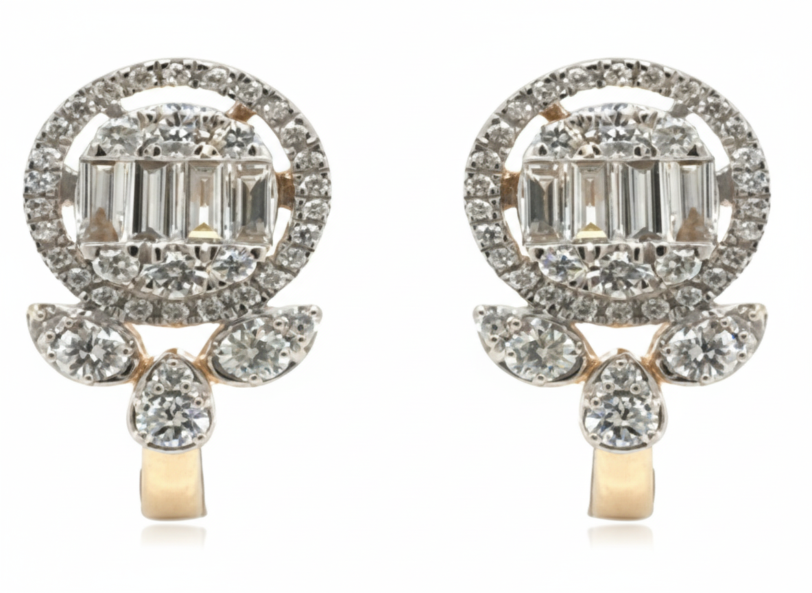 0.73 ct The Near-Carat Glimmer  Natural Diamond Earrings in White Gold